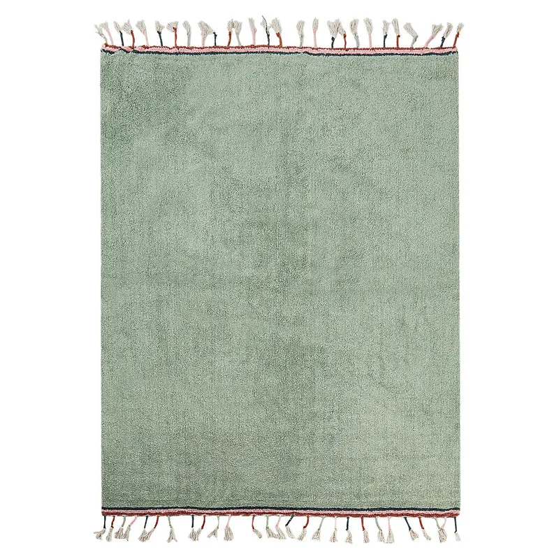 Serene Soft Tufted Cotton Area Rug - Sage Green media 1