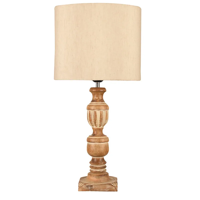 Candela Carve Fabric Table Lamp - Ivory media 4