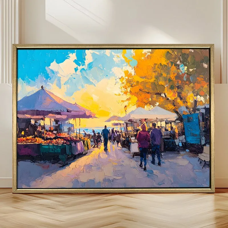 Summer Walk Canvas Wall Painting With Frame media 4