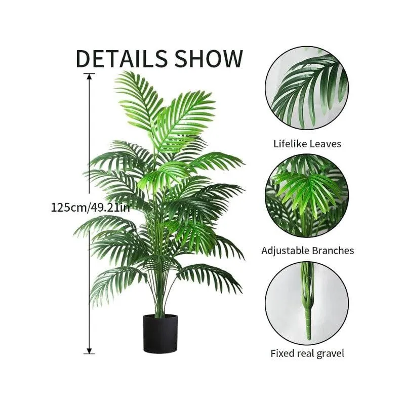 Faux Tropic Butterfly Palm With Pot (3.61 ft) - Set Of Two media 5