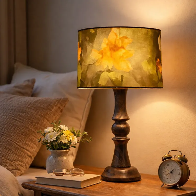 FloralBloom Wooden Table Lamp media 1