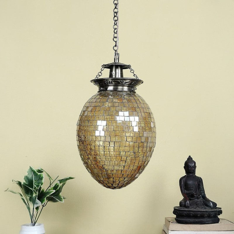 Golden Glee Glass Ceiling Lamp - Gold media 5