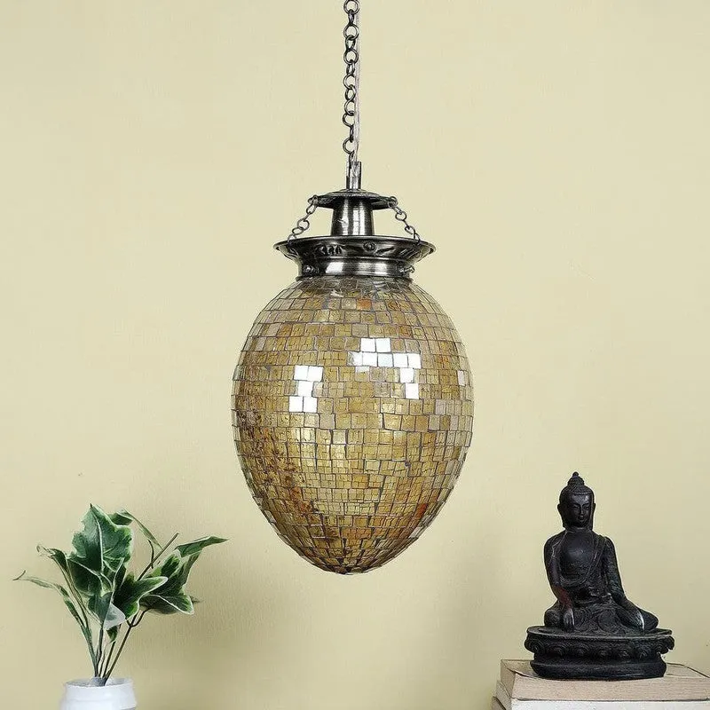 Golden Glee Glass Ceiling Lamp - Gold media 5
