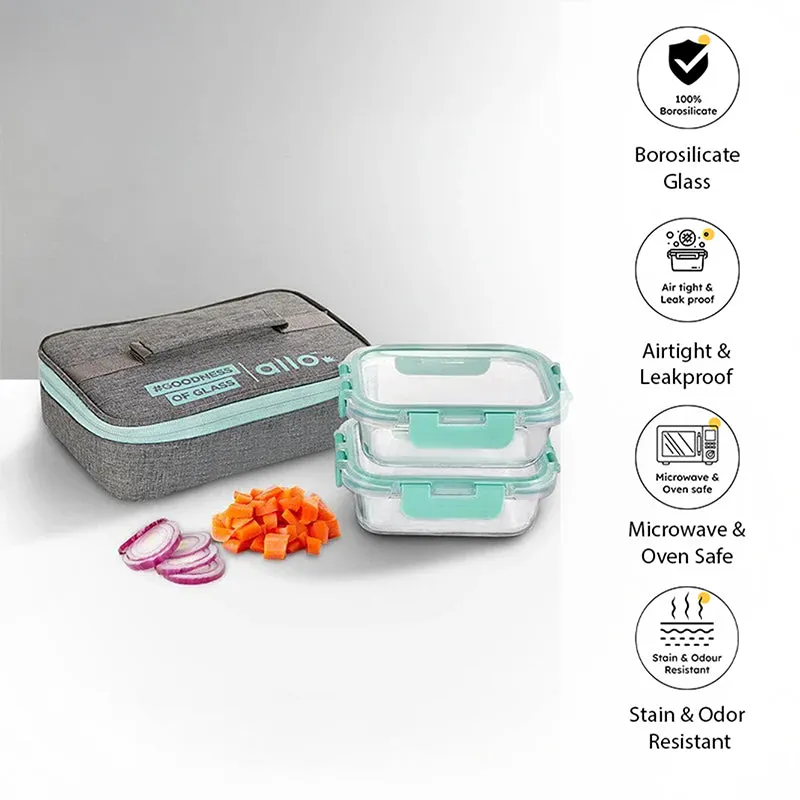 Jonas Lunchbox With Grey Bag (370 ML) - Set Of Two media 1
