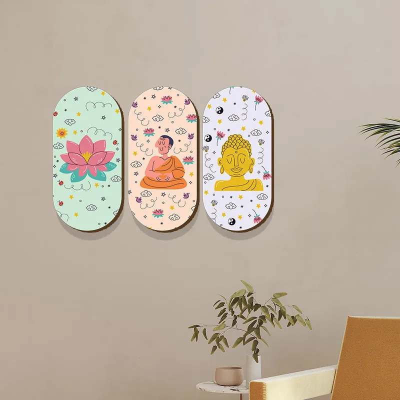 Trio Of Tranquility Wood MDF Wall Hanging - Set Of Three media 4