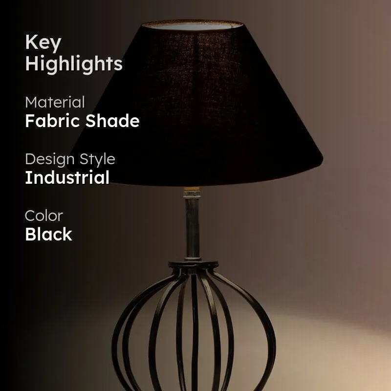 Boop Solid Fabric Table Lamp - Black media 2