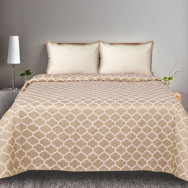 Axis Aura Cotton Bedsheet (Beige) - 224 TC media 3