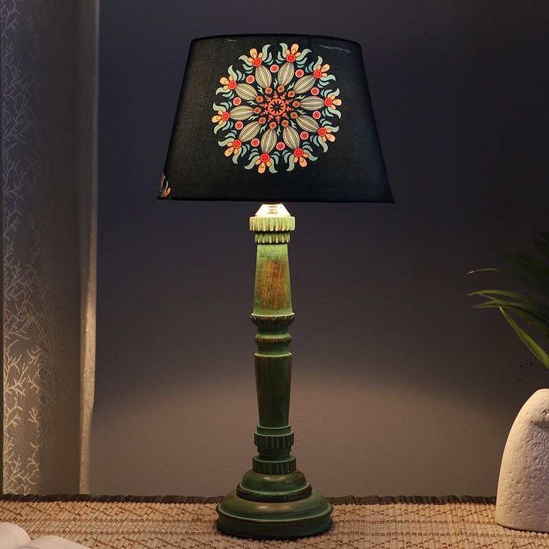 Toile Twist Printed Mango Wood Table Lamp - Multicolor