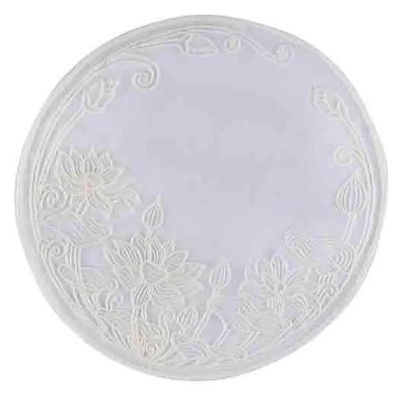 Embroidered French Doily Lotus Coasters - Set Of Six media 4
