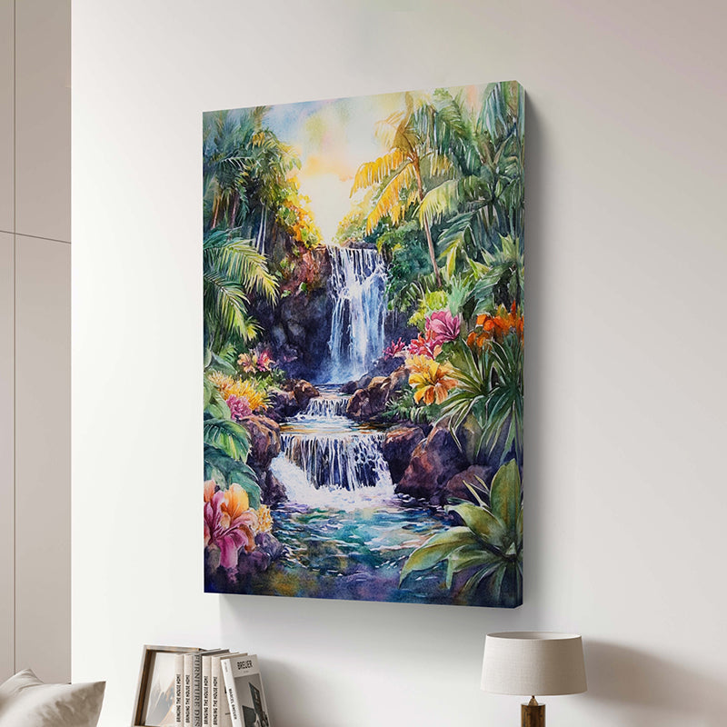 Vibrant Cascade Wall Painting