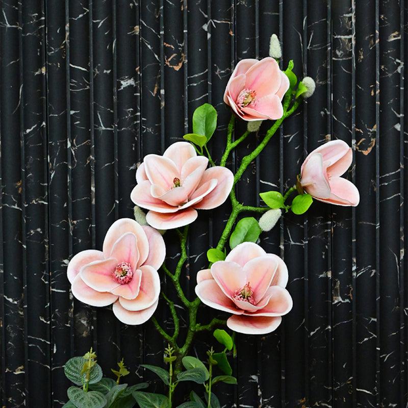 Artificial Magnolia Flower Stick - Pink media 3