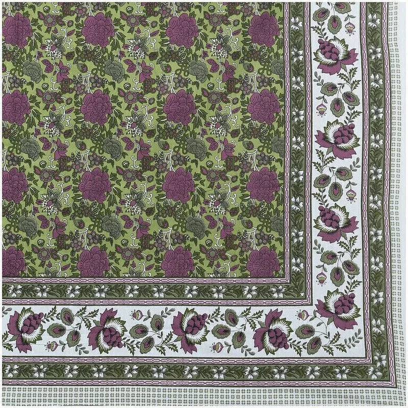 Florael Cotton Bedsheet (Green,Maroon) - 240 TC media 7