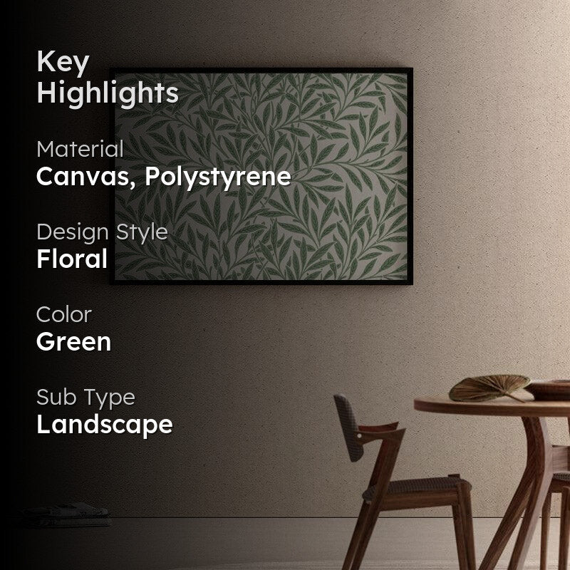 Leafy Mural By William Morris - Black Frame media 2
