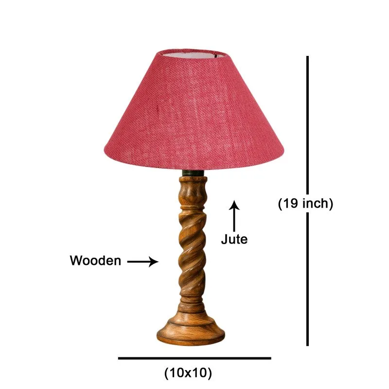 Elvane Zylo Wooden Table Lamp - Pink media 8