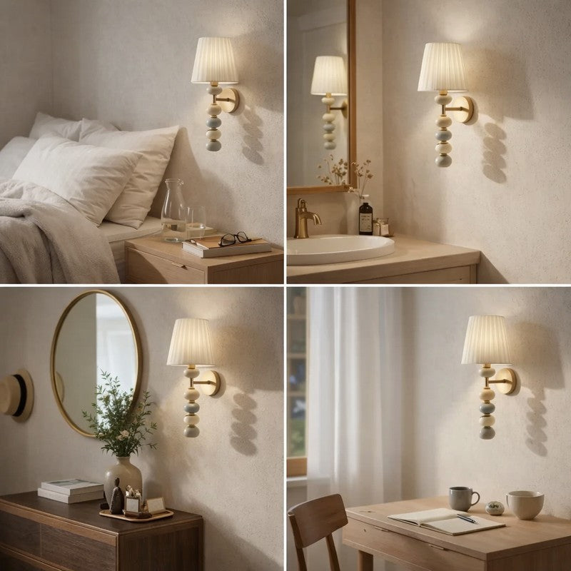Linen Grace Ceramic Wall Lamp media 7