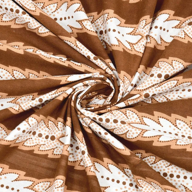 Designy Cotton Bedsheet (Brown,Beige) - 240 TC media 5