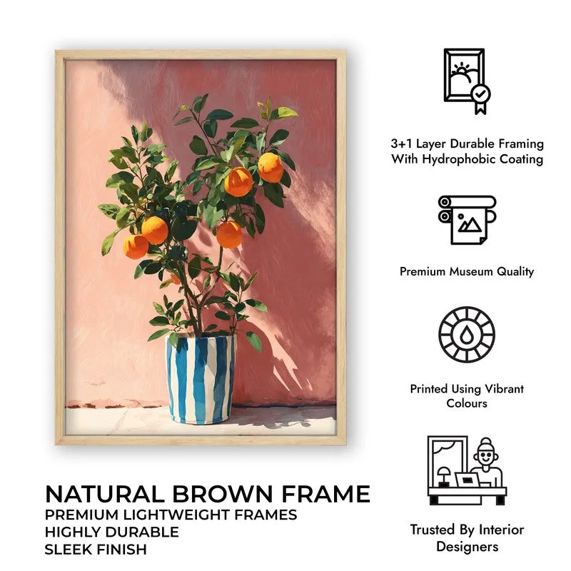 Orange Serenade Canvas Wall Painting - Brown Frame media 10