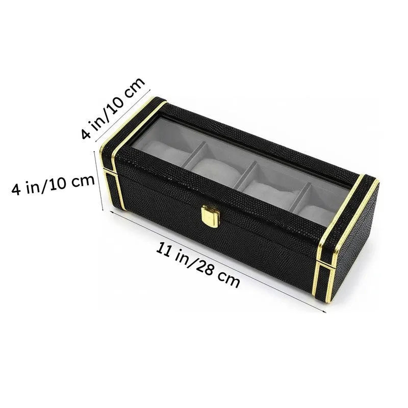 Tisquo I Faux Leather Watch Organizer - Black media 9
