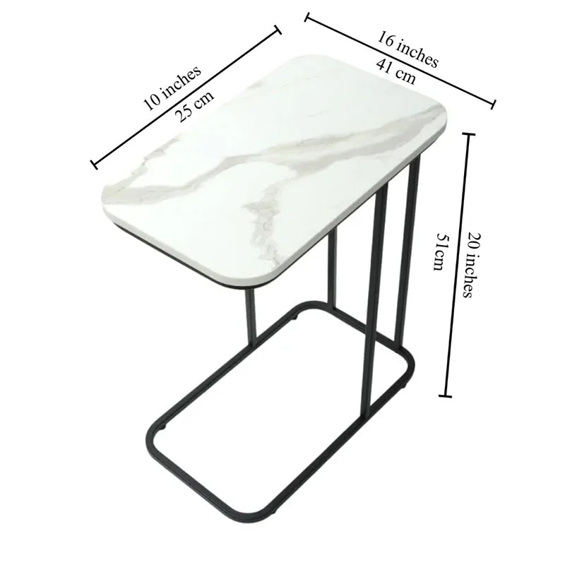 Paradox Pure Metal SideTable with Marble Top media 6