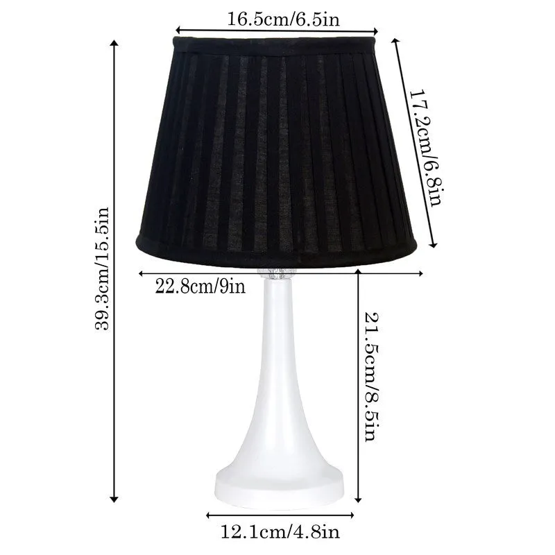 DreamGlow Bedside Wooden Table Lamp - Black,White media 7