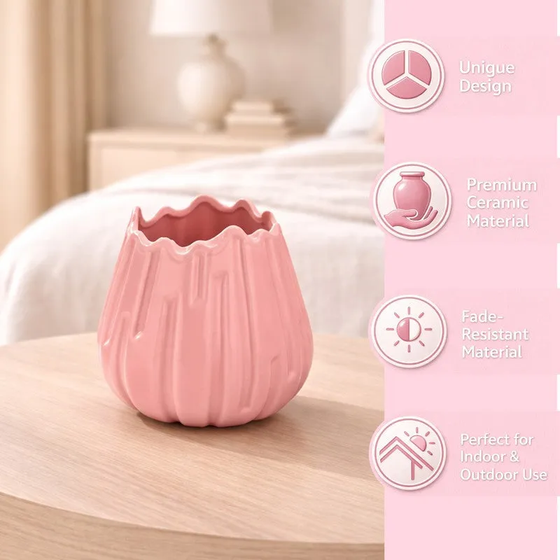Quirky Pottery Vase - Pink media 4