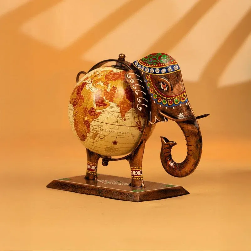 Artisan Elephant Globe Iron Showpiece media 3