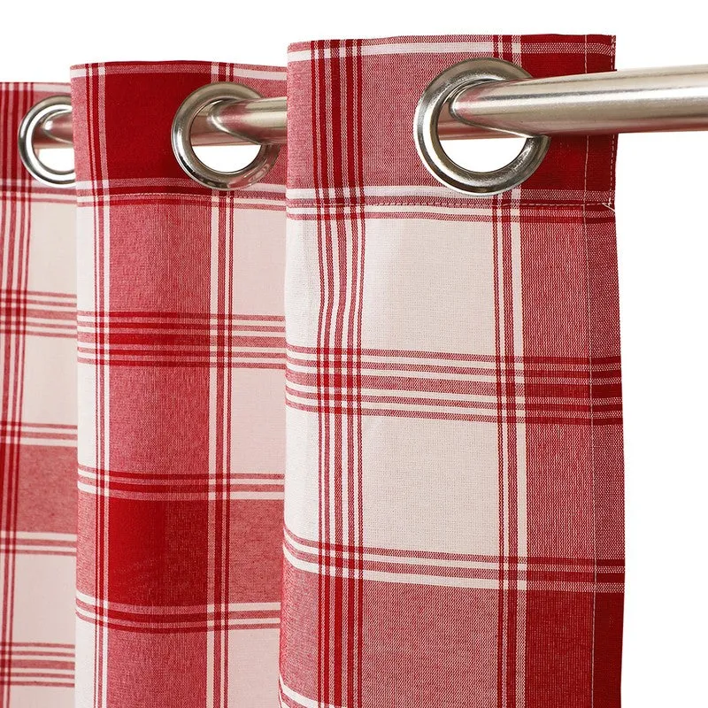 Gridline Drapes Curtain - Red media 6