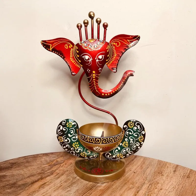Aureum Glow Premium Candle Holder - Red,Gold media 3