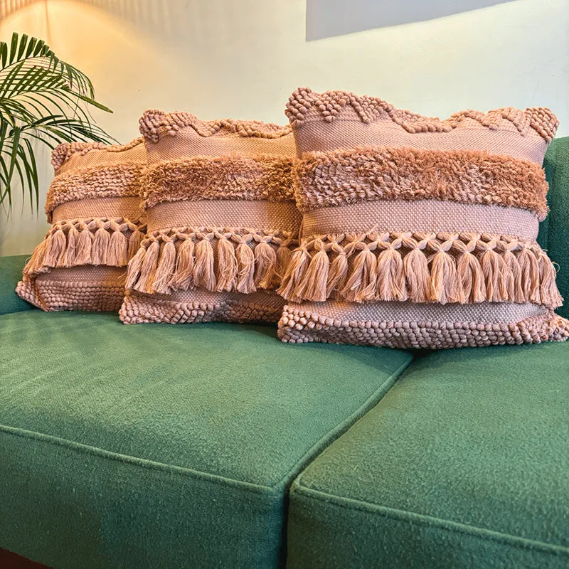 Squish-A-Lot Tufted Cushion Cover (Peach) - Set Of Three media 1