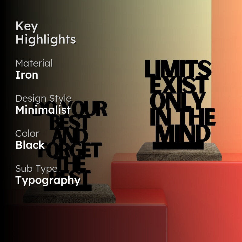 Optimal Mindset Boundless Efforts Typography Showpiece - Set Of Two media 2
