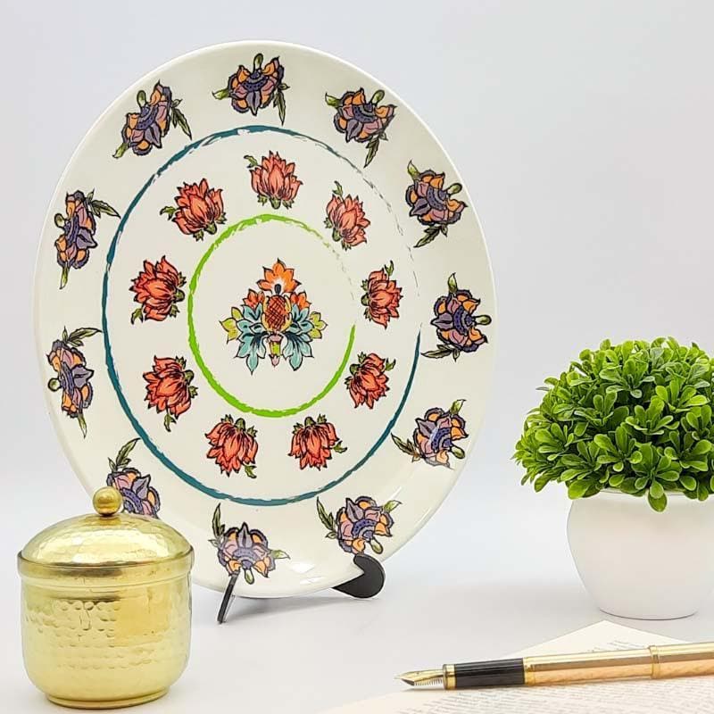 Floral Passion Decorative Plate - White