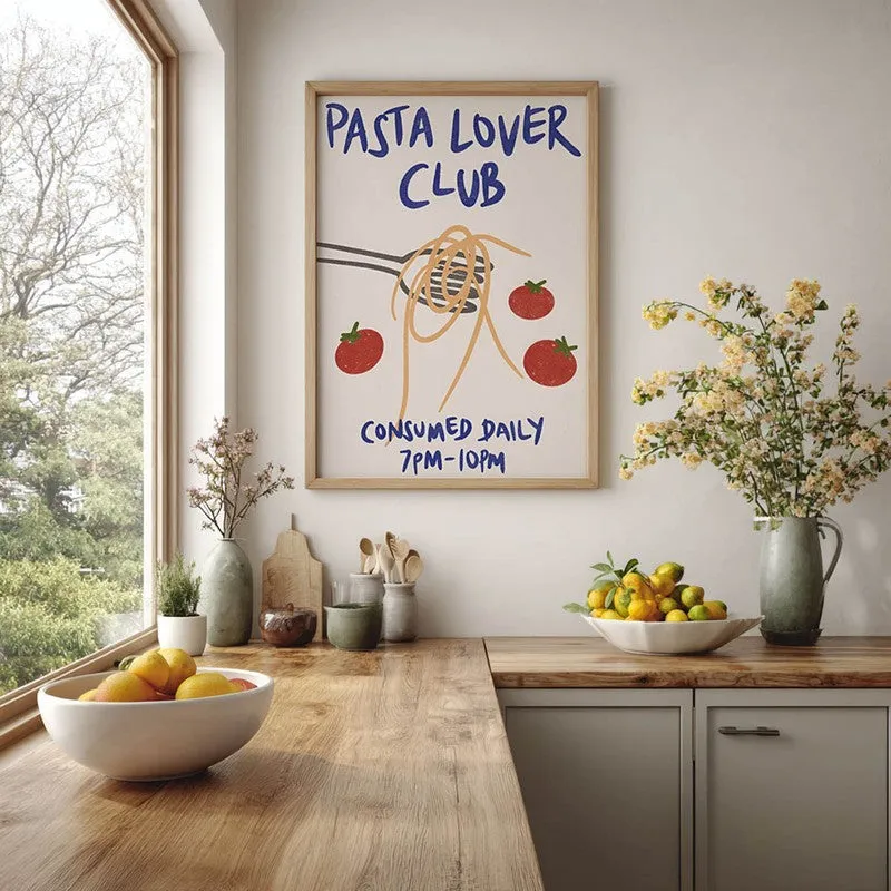 The Pasta Club Archival Canvas Wall Art - White media 6