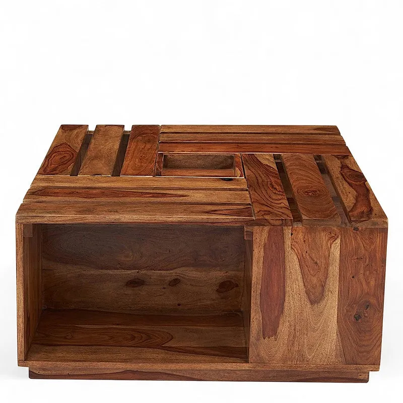 Wervon Sheesham Wooden Center Table - Brown media 5