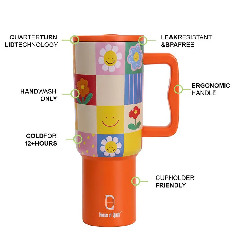Retro Daisy Stainless Steel Tumbler - 1200 ML media 6