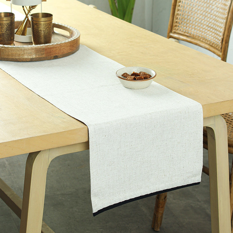 Willow White Cotton Table Runner