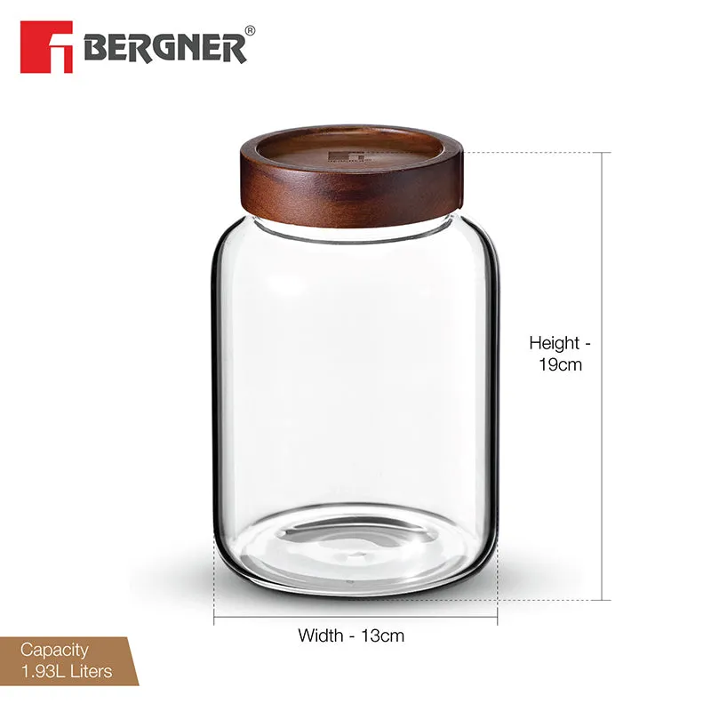 Bergner Crystal Seal Airtight Glass Storage Jar - 1930 mL media 7