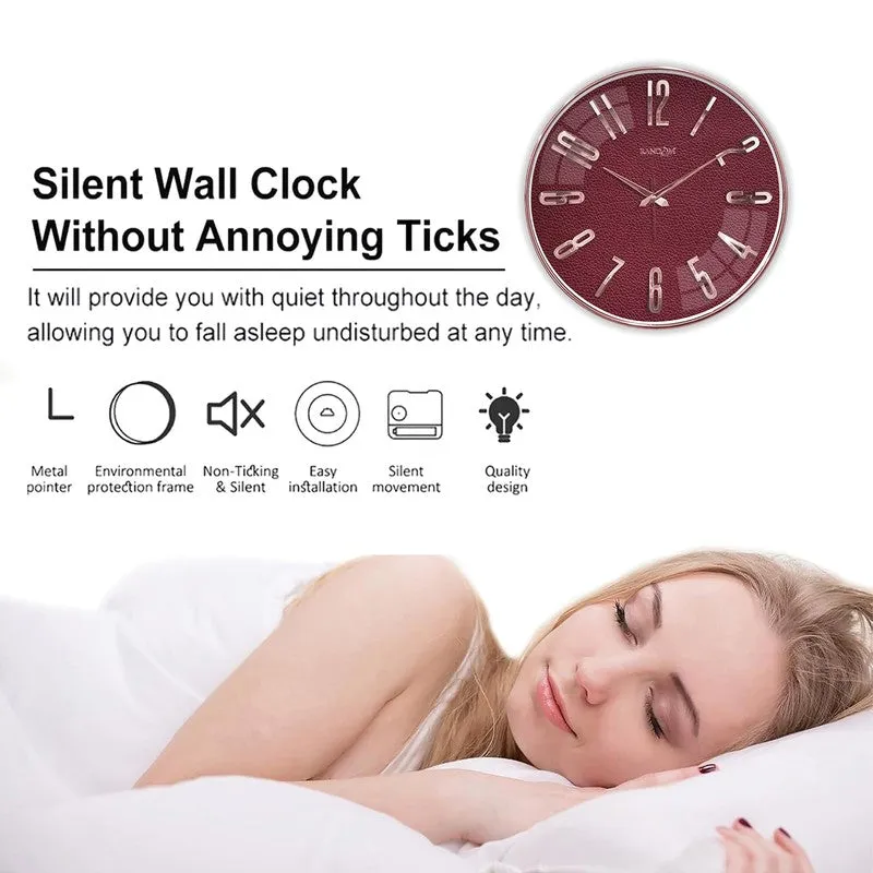 Elite Numeric Plastic Wall Clock - Red & Rose Gold media 6