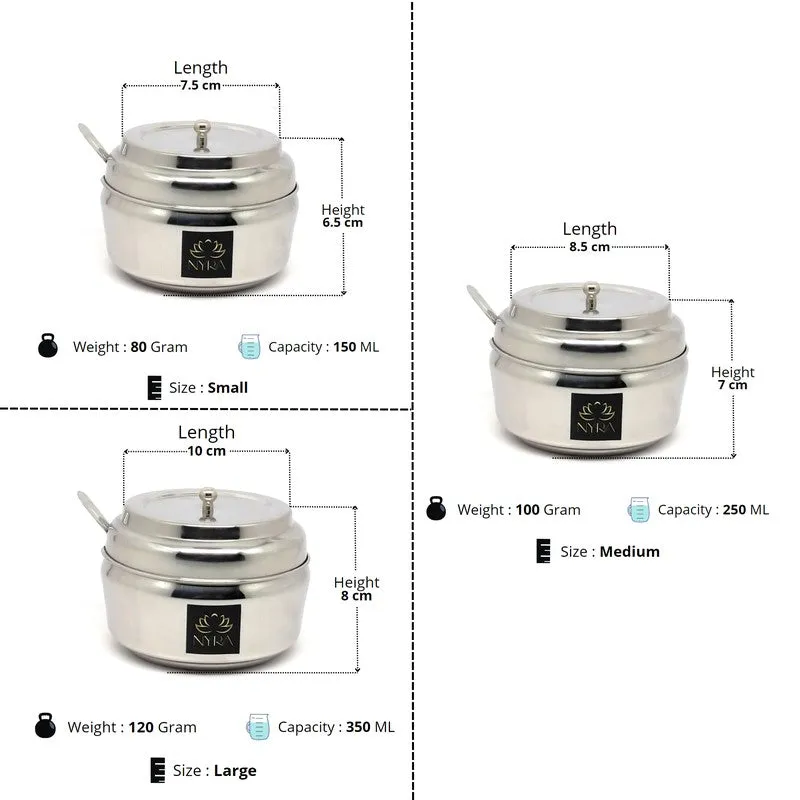 Simmer Silver Stainless Steel Containers - Set of Three media 10