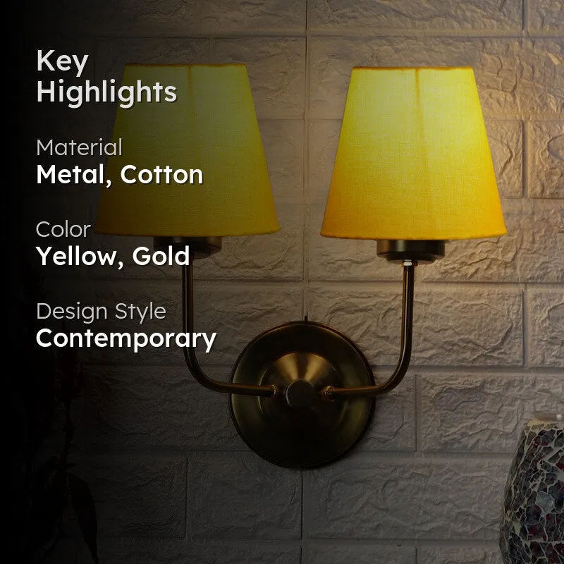 Lumoire Duo Cone Metal Wall Lamp - Gold,Yellow media 2