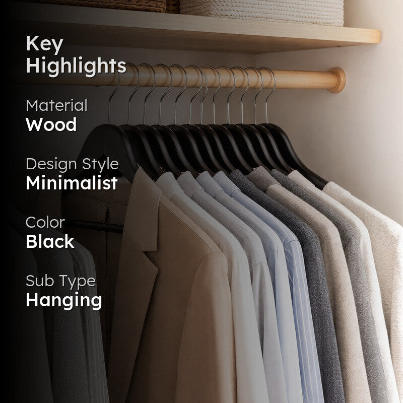 Attirra Wood Cloth Hanger - Set of Twelve media 2