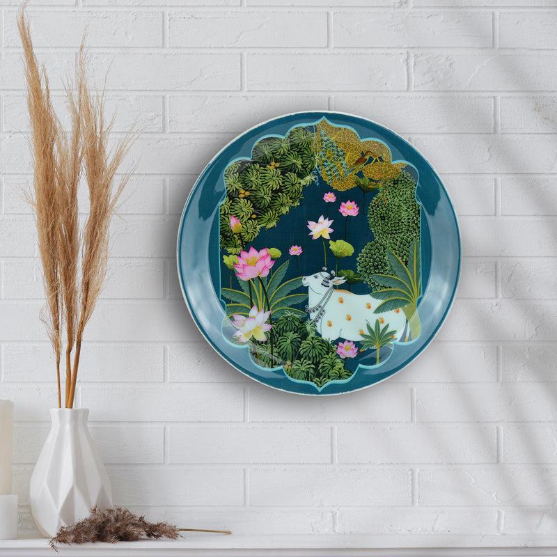 Nandi Bageecha Pichwai Wall Plate