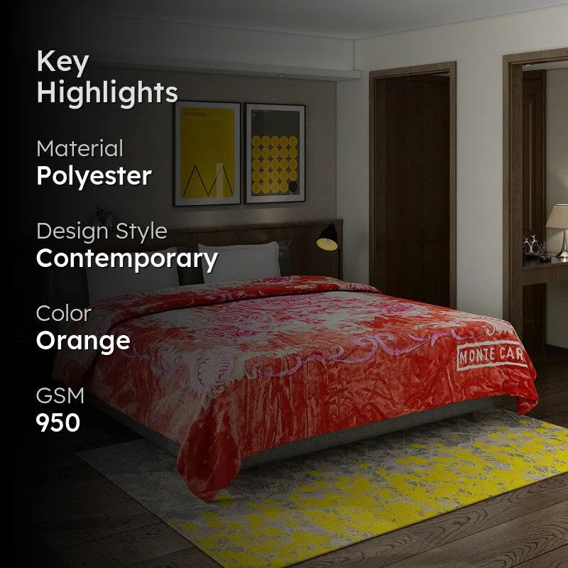 Monte Carlo Crimson Cascade Blanket (Orange)- 950 GSM media 2