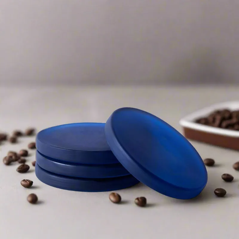 Gloassy Drop Glass Coaster (Blue) - Set Of Four media 1