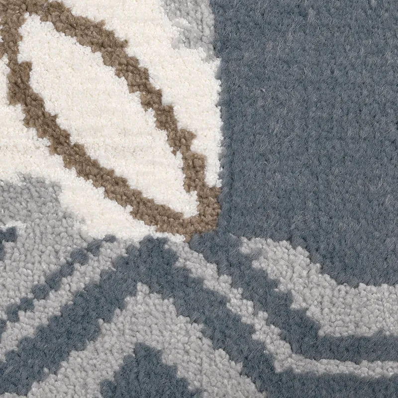 Medina Tile Soft Pile Anti-Skid Carpet - Blue media 4