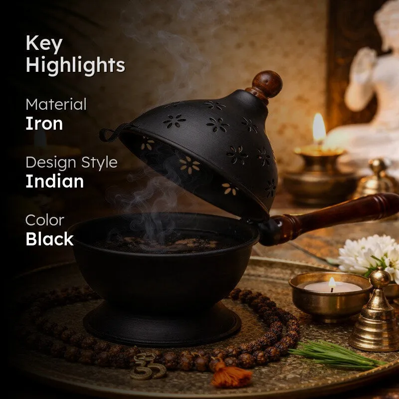 Surabhi Dhoop Incense Holder - Black media 2
