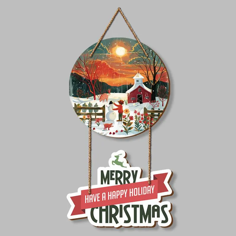 Merry Little Christmas Cottage Wood MDF Wall Hanging media 3