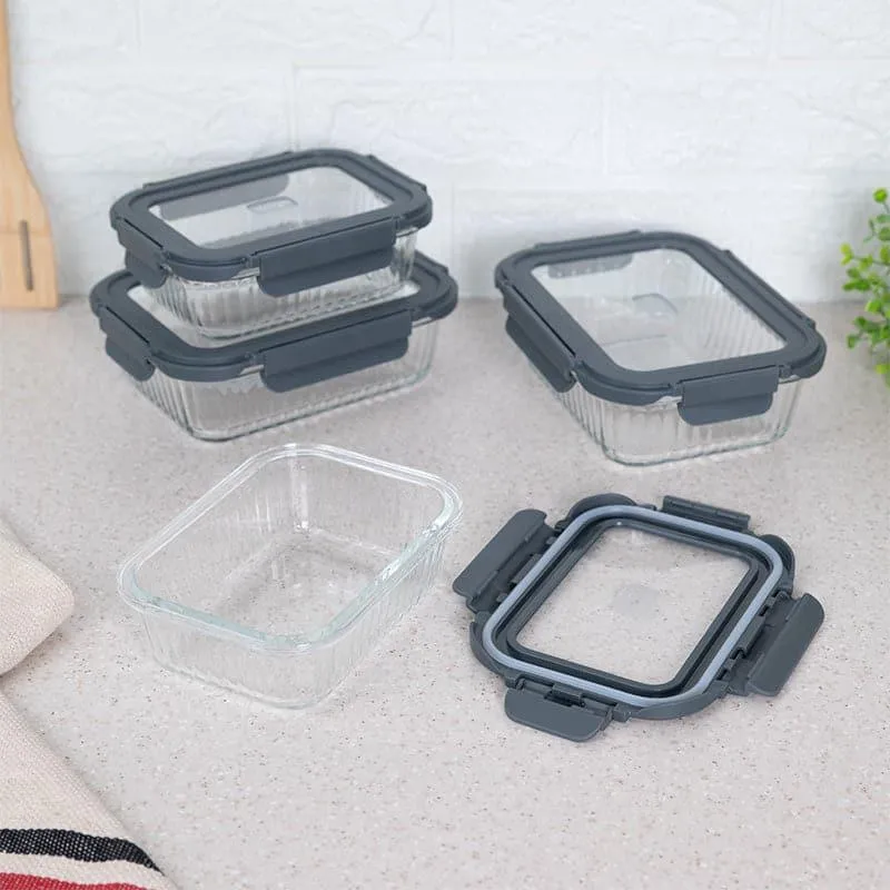 Giva Glass Lunch Box (640 ML /1040 ML)- Set Of Four media 4