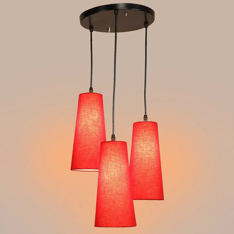 Nordic Neutral Triple Metal Ceiling Lamp - Red media 5