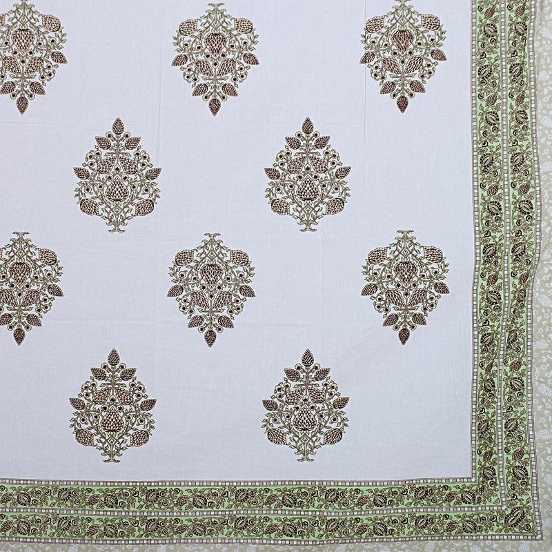 PetalRiwaaz Handblock Printed Cotton Bedsheet (Brown) - 400 TC media 8
