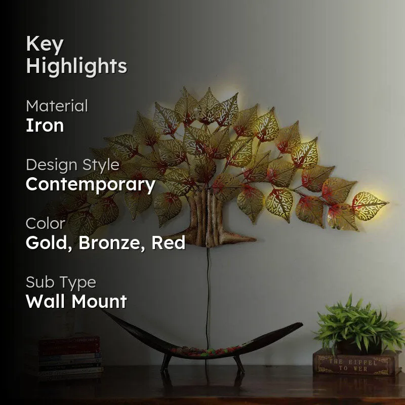 Backlit Peepal Iron Wall Accent media 2